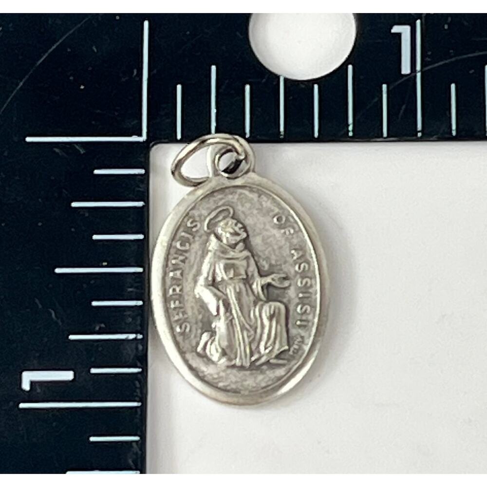 Patron Saint Francis Italian Medal Pendant Charm Catholic Religious Sacred Vtg